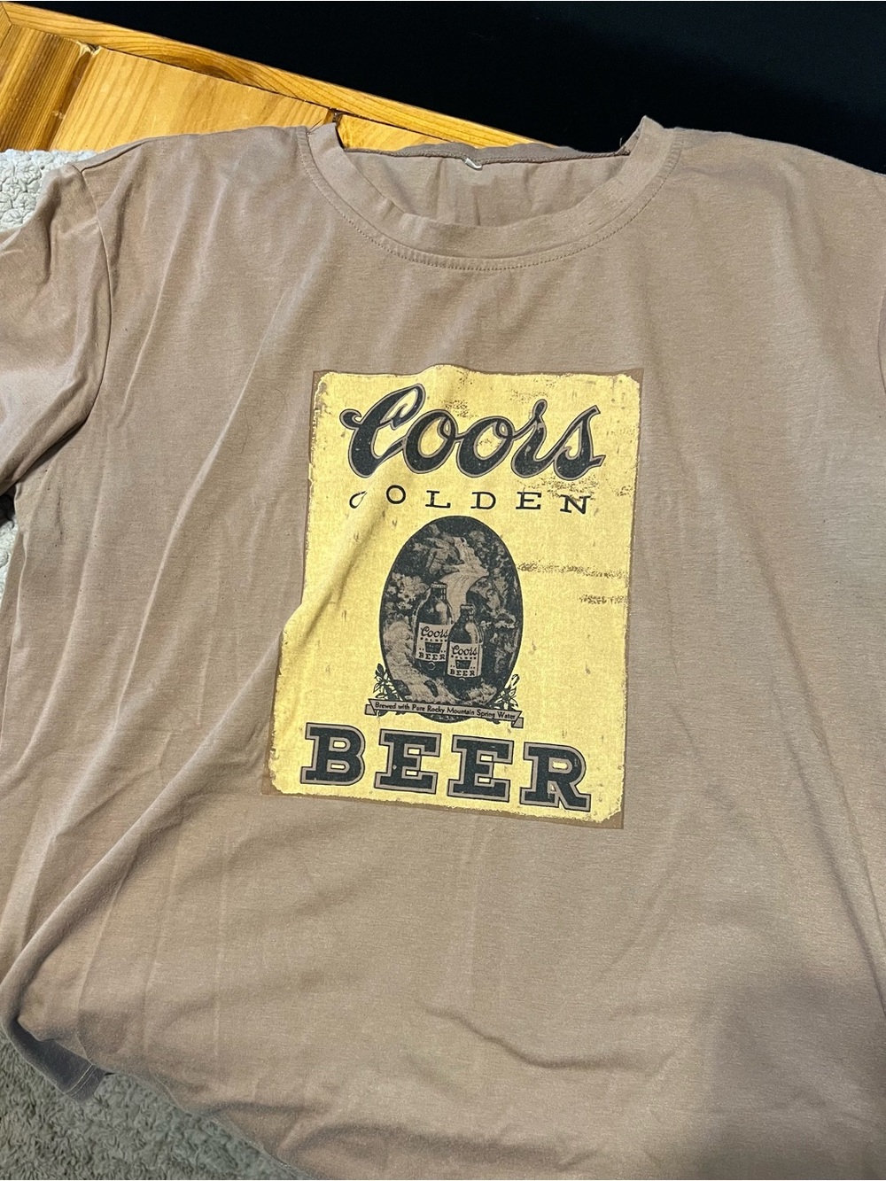 Golden Beer Graphic Tee - Brown